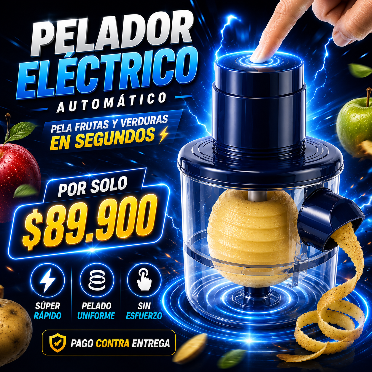 Pelador Eléctrico Automático de Frutas y Verduras