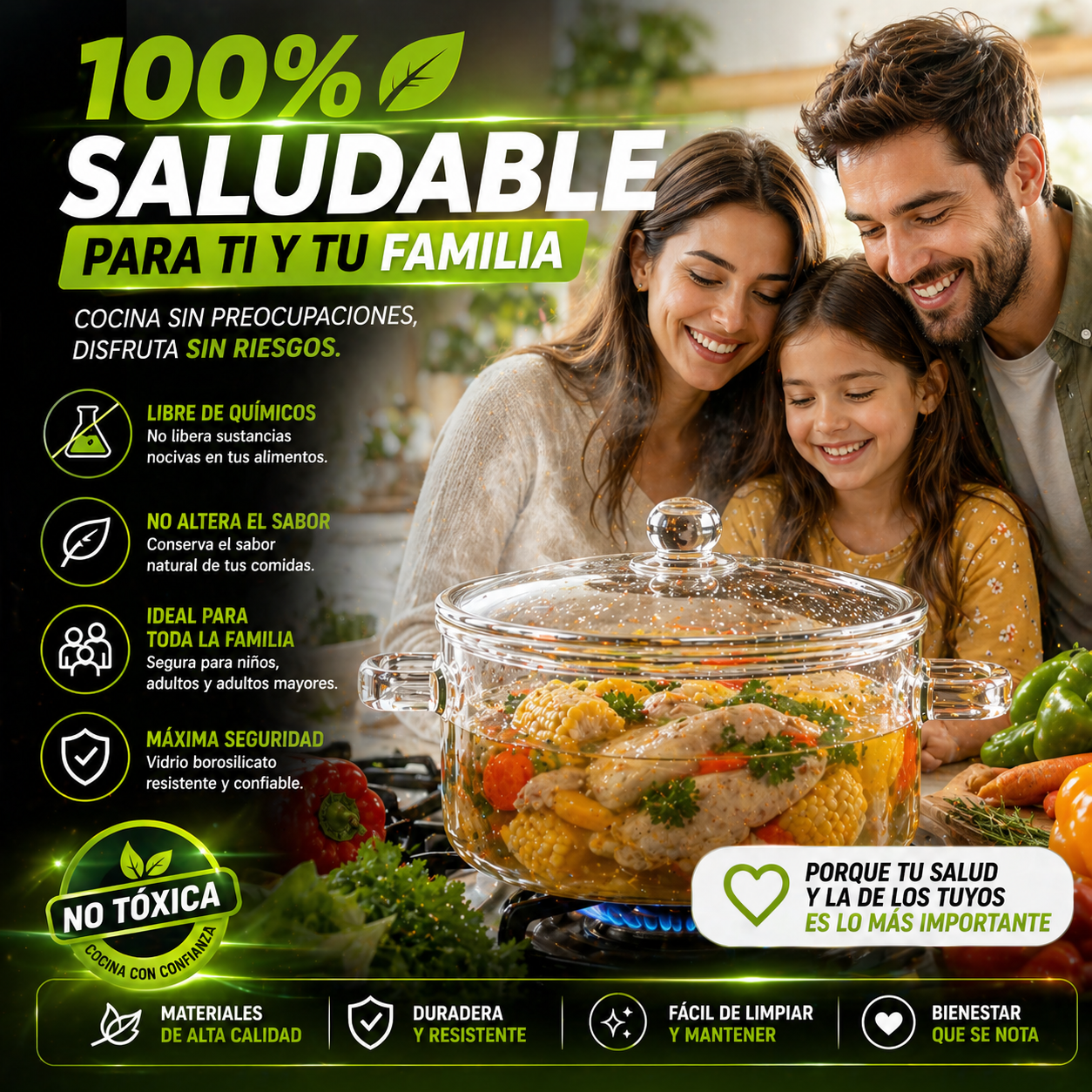 🏆 La olla que tu cocina estaba necesitando - Olla de vidrio 1.5 litros