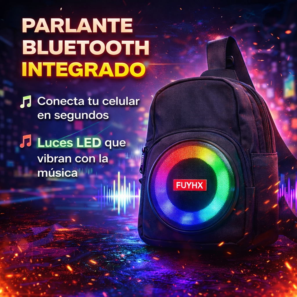 SONIDO + ESTILO EN UNO SOLO - Bolso Tipo Riñonera Con Parlante