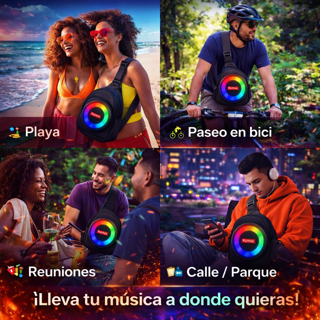 SONIDO + ESTILO EN UNO SOLO - Bolso Tipo Riñonera Con Parlante
