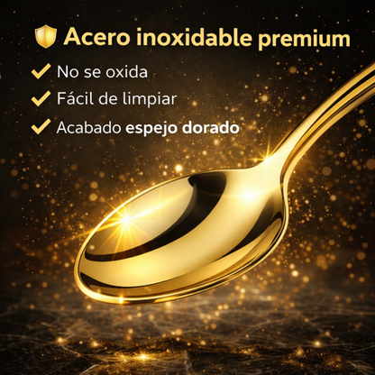 🍽 Dale A Tu Mesa Un Toque De Lujo - Set de cubiertos dorado
