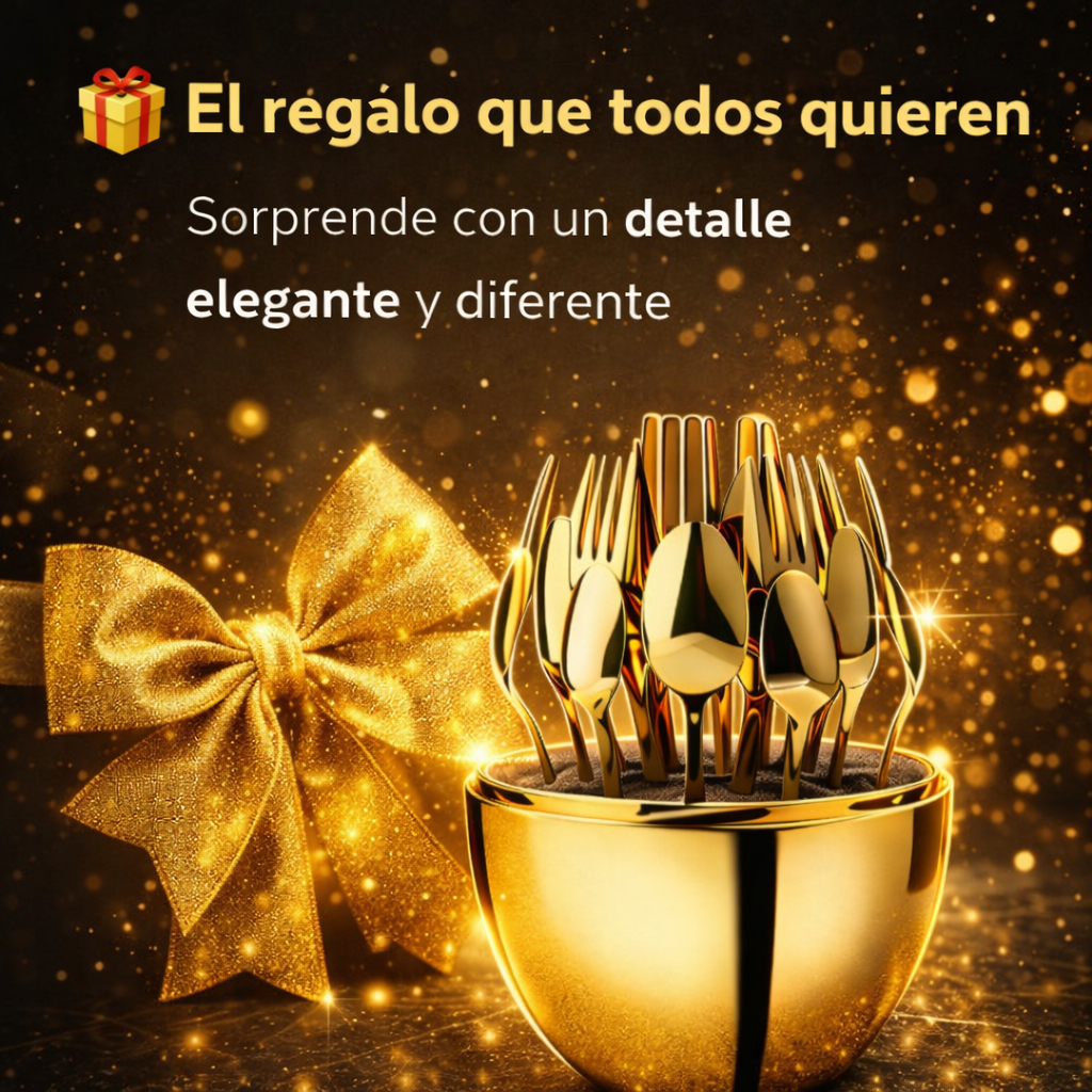 🍽 Dale A Tu Mesa Un Toque De Lujo - Set de cubiertos dorado