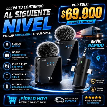 Micrófono Inalámbrico de Solapa