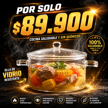 🏆 La olla que tu cocina estaba necesitando - Olla de vidrio 1.5 litros