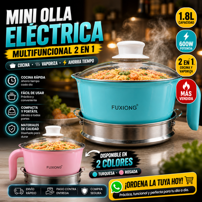✨ Lo Más Top En Mini Ollas Eléctricas - Olla Eléctrica Multifuncional 2 en 1 con Vaporera
