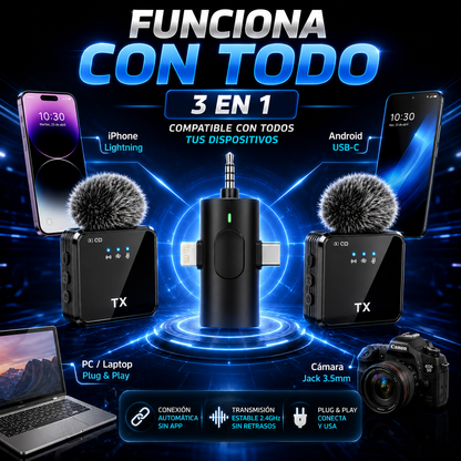 Micrófono Inalámbrico de Solapa