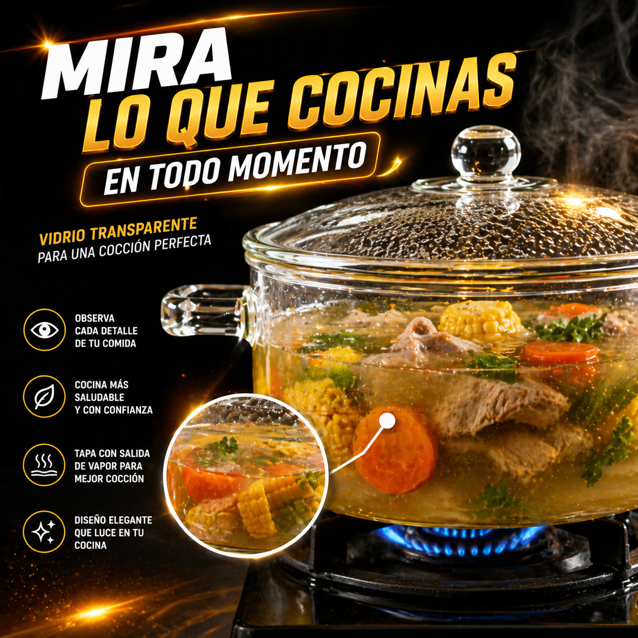 🏆 La olla que tu cocina estaba necesitando - Olla de vidrio 1.5 litros