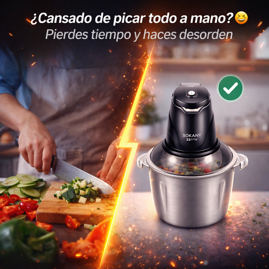 Procesa tus alimentos en tiempo récord - Procesador de Alimentos 2 en 1