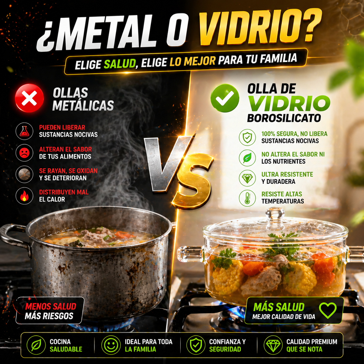 🏆 La olla que tu cocina estaba necesitando - Olla de vidrio 1.5 litros