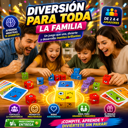 🧩 Juego Didáctico - Cubos Mágicos de Caritas, Juego de Velocidad Mental