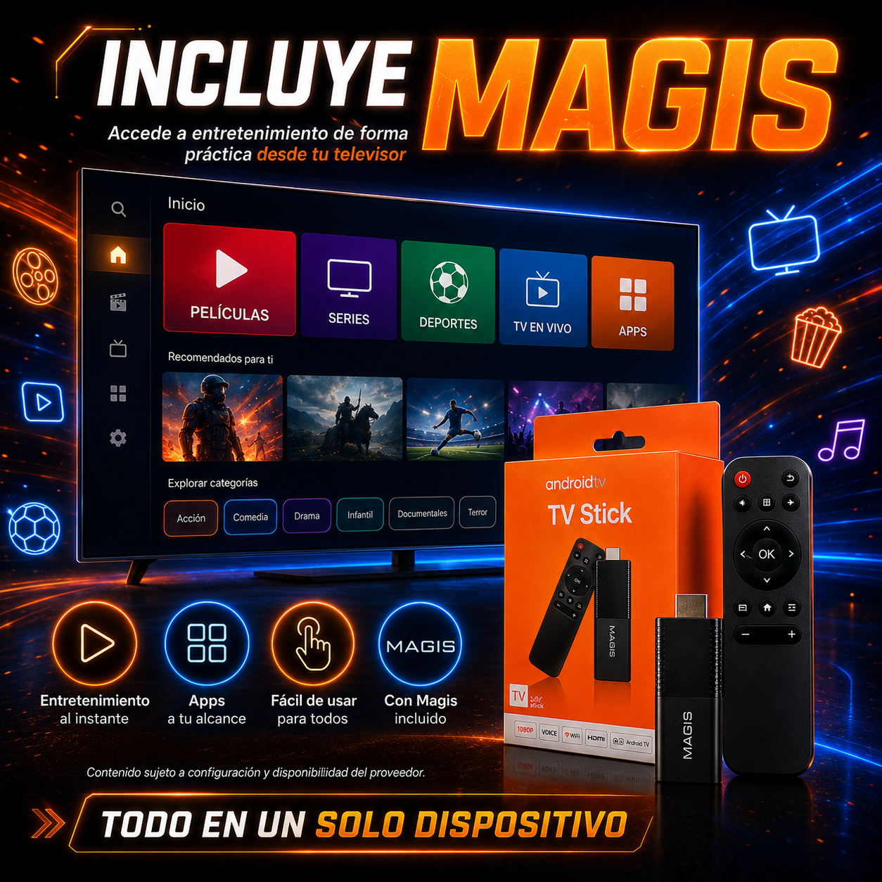 Convierte tu TV en Smart TV con el TV Stick Android con Magis