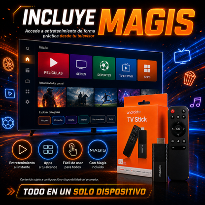 Convierte tu TV en Smart TV con el TV Stick Android con Magis