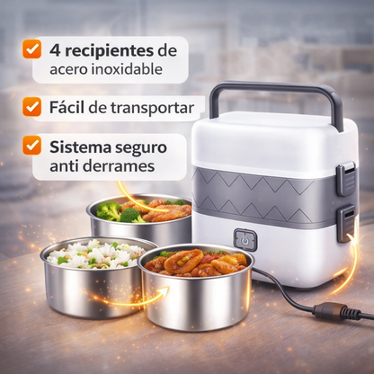 Calienta tu comida en minutos sin microondas - Lonchera eléctrica portátil