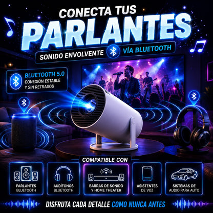 Proyector Portátil HY300 Smart WiFi Bluetooth con Magis