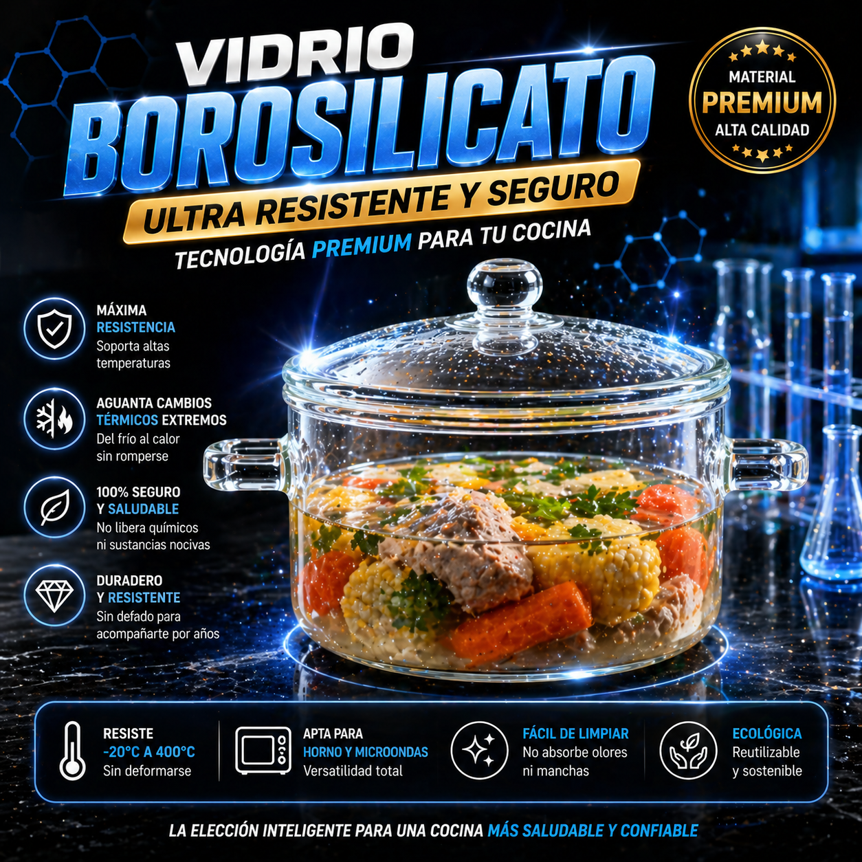 🏆 La olla que tu cocina estaba necesitando - Olla de vidrio 1.5 litros