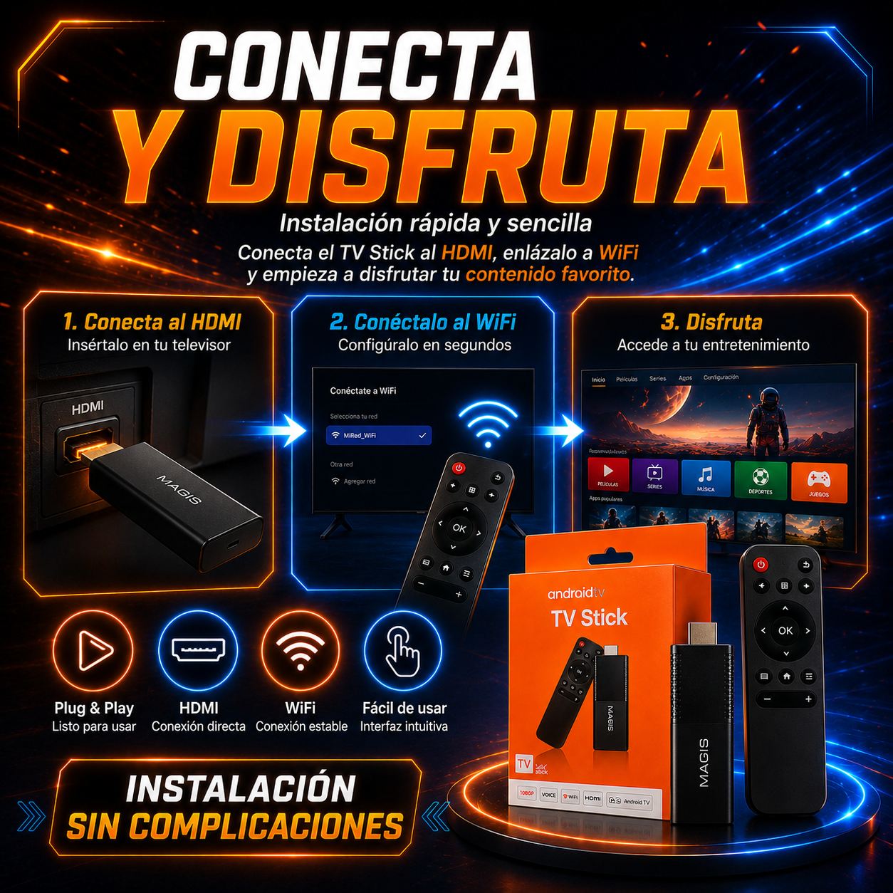 Convierte tu TV en Smart TV con el TV Stick Android con Magis