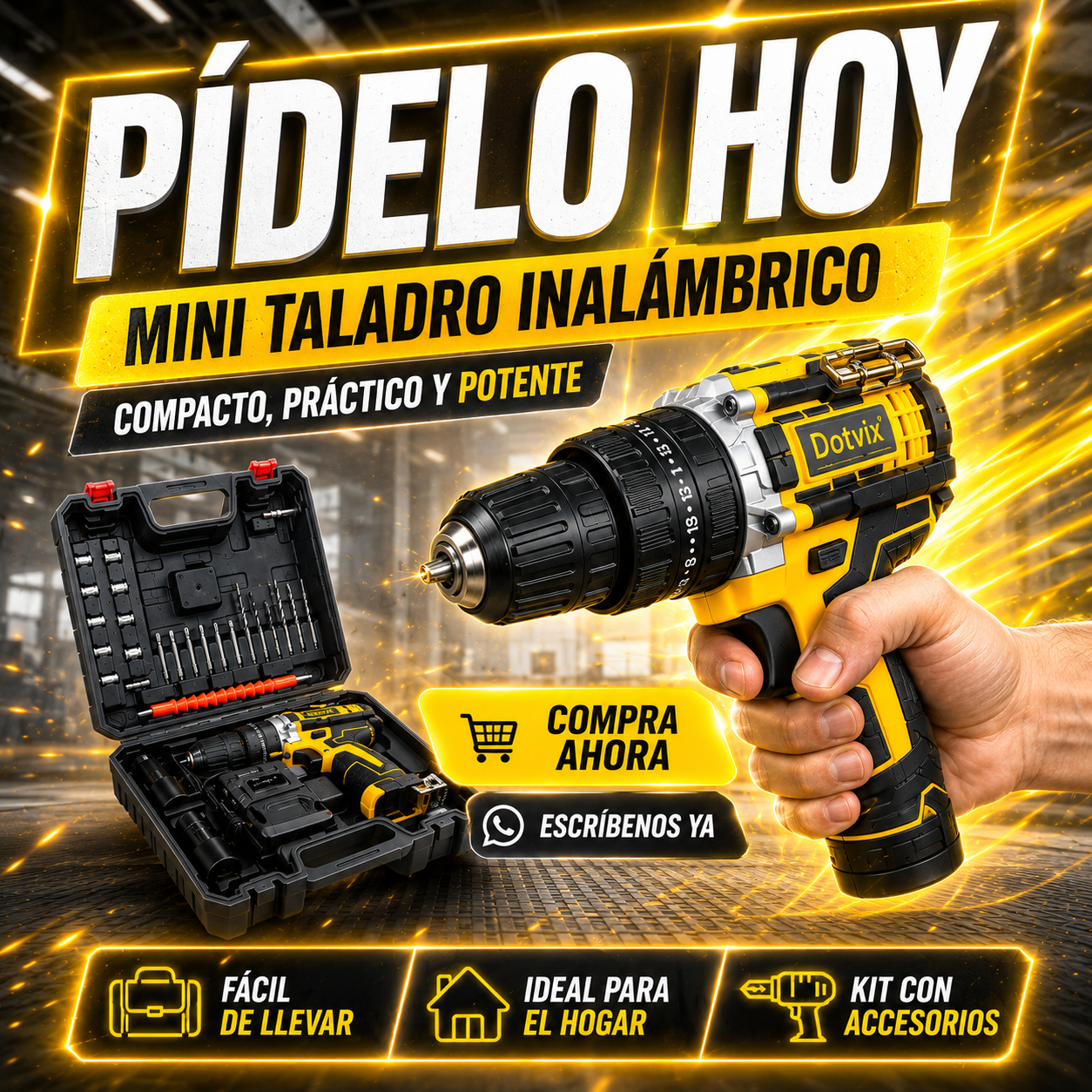 IDEAL PARA INSTALAR, ARMAR Y REPARAR - MINI TALADRO