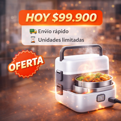 Calienta tu comida en minutos sin microondas - Lonchera eléctrica portátil