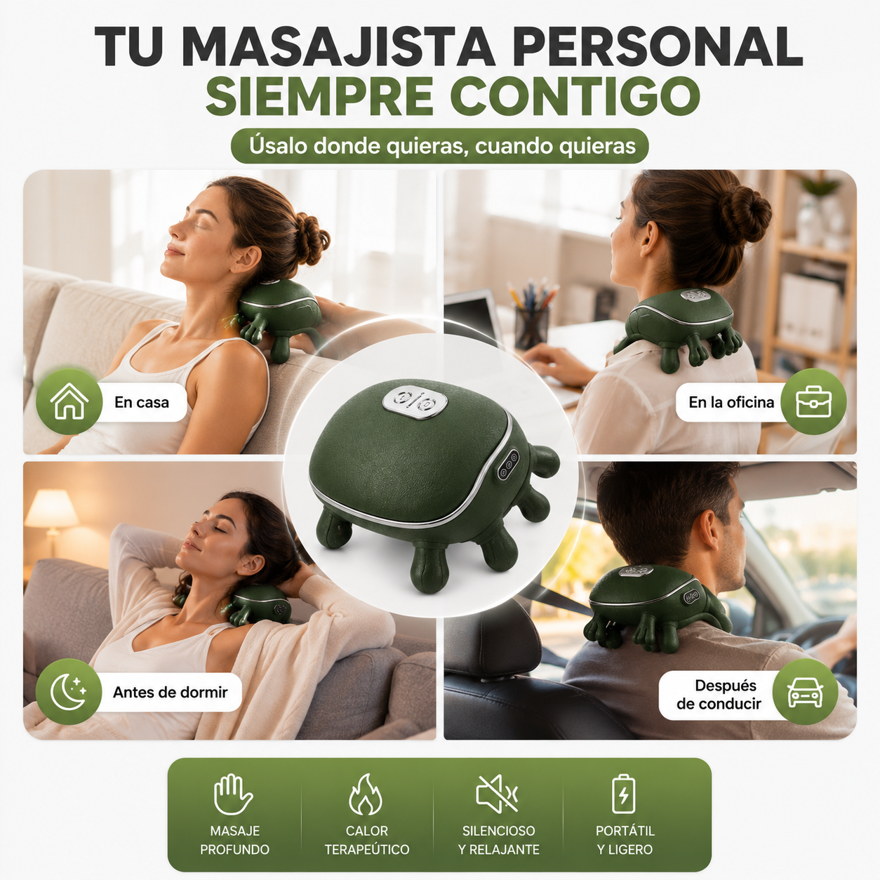 Masaje profundo con efecto manos reales - Masajeador Cervical